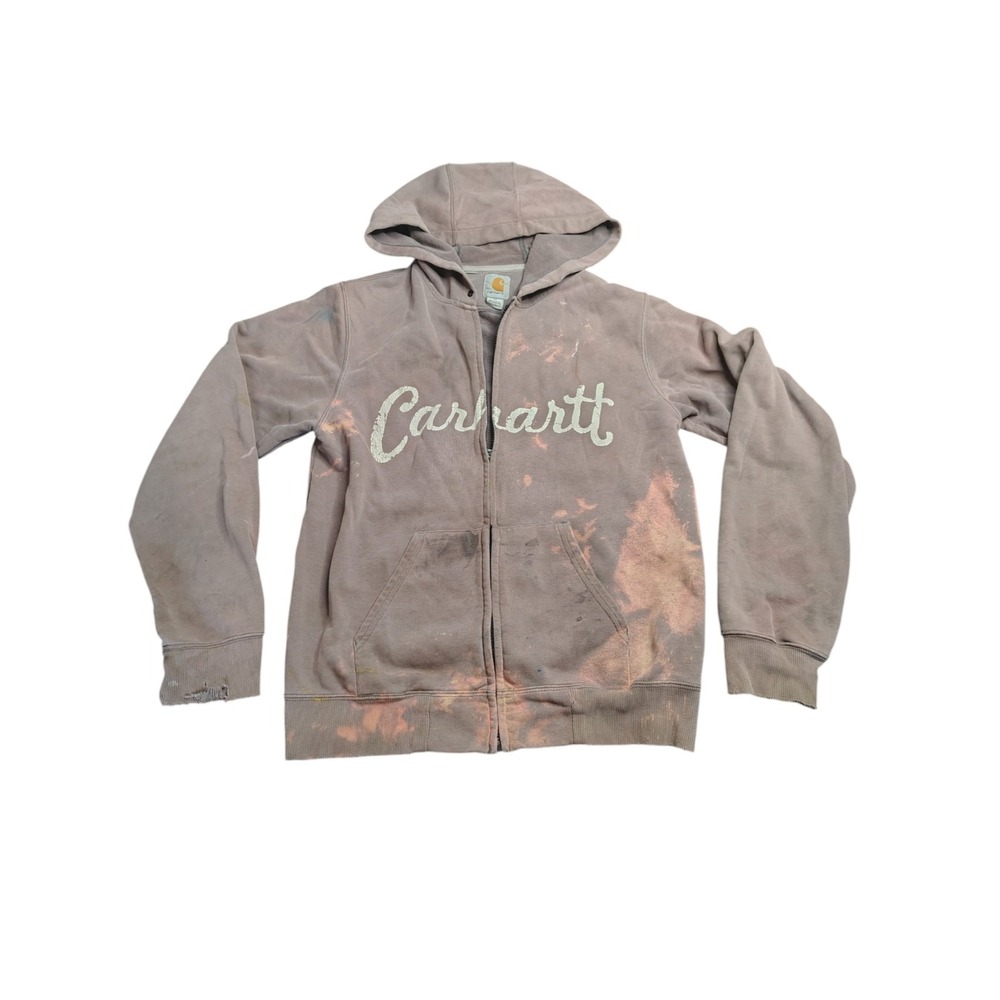 Vintage‎ Thrashed Carhartt Distressed Medium Zip Up Woman's Hoodie